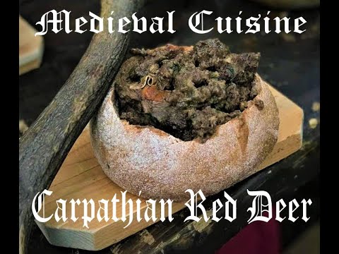 Medieval Cooking: THE HUNTERS' FEAST, Part 1. Red deer stew. (ENGLISH SUBTITLES)