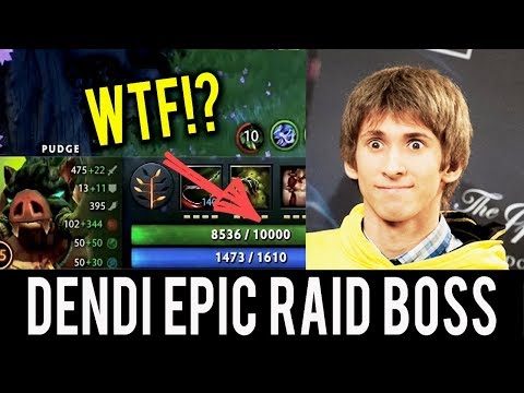 NaVi Dendi RAID BOSS 10000 Max HP Pudge 50 Kills IMPOSSIBLE Hook Dota 2 7.06 Patch