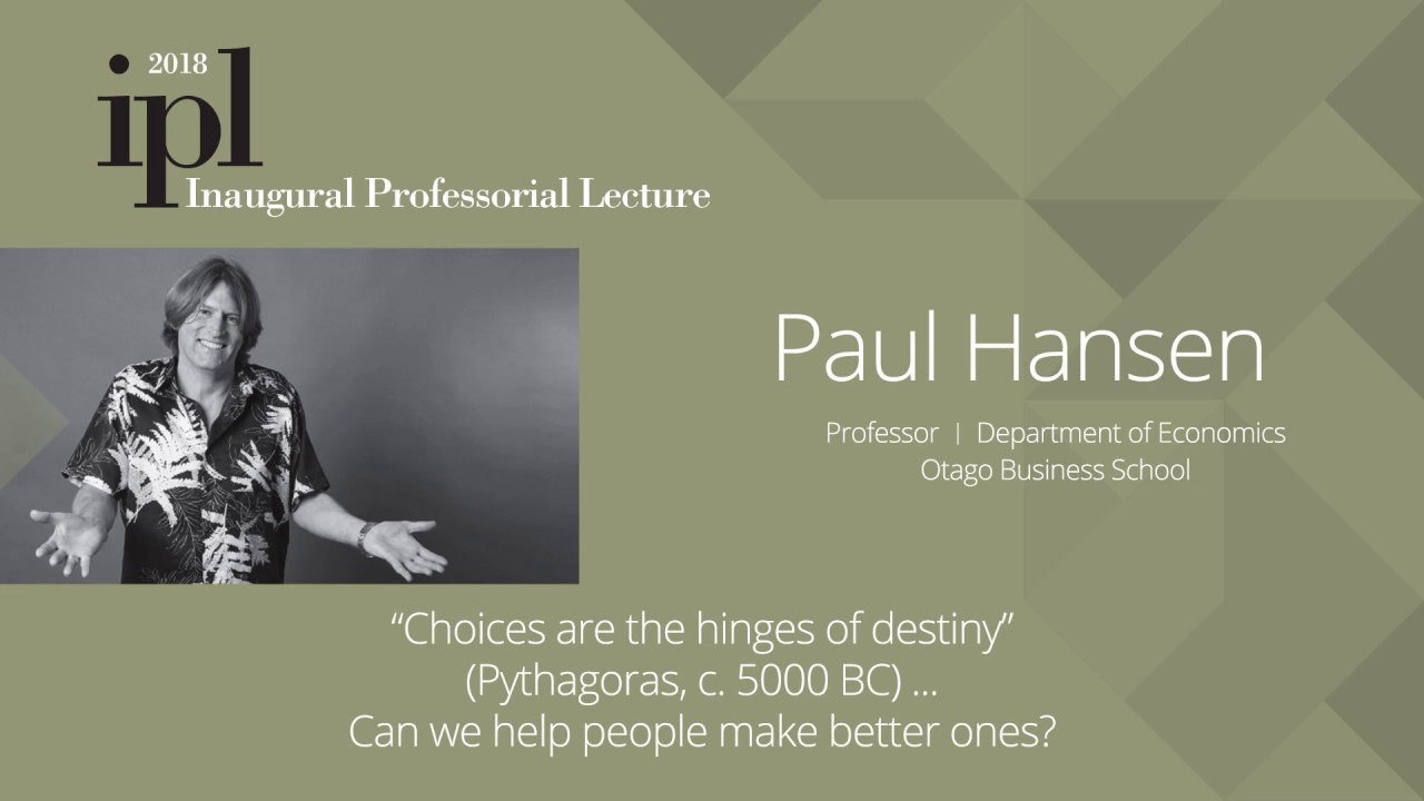 “Choices are the hinges of destiny"- Can we help people make better ones?