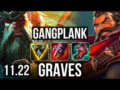 GANGPLANK vs GRAVES (TOP) | Quadra, 16/2/11, Legendary, 6 solo kills | KR Master | 11.22