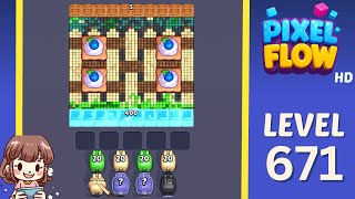 Pixel Flow Level 671 Solution Walkthrough