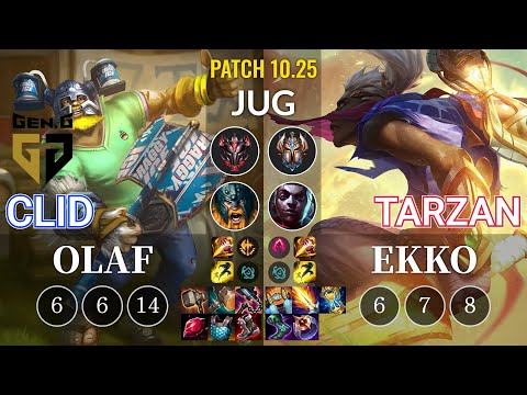 GEN Clid Olaf vs Tarzan Ekko Jungle - KR Patch 10.25