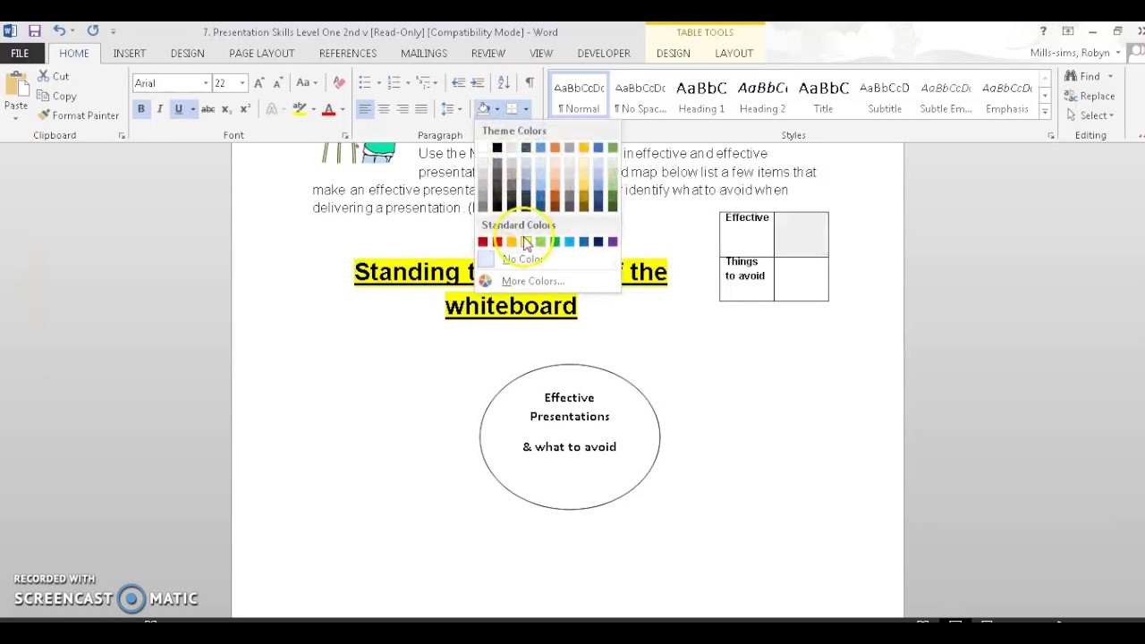 Work Placement Presentation Lesson