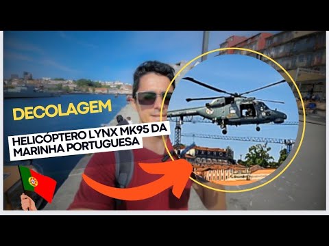 DECOLAGEM DO helicóptero Lynx Mk95 da Marinha Portuguesa No   DIA DA MARINHA No Porto Portugal 🇵🇹