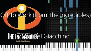 🎹 Off To Work (from The Incredibles), Michael Giacchino, Synthesia Piano Tutorial