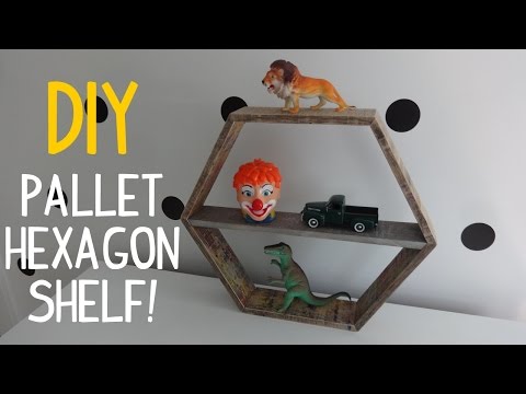 Build this Pallet Wood Hexagon Shelf! Video