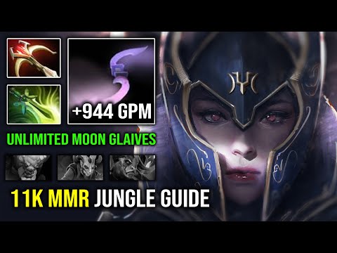 How to Jungle Like a 11K MMR Luna with 944 GPM Unlimited Moon Glaives Bounce DPS Dota 2