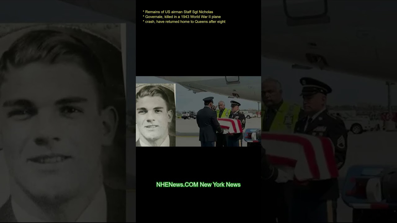 Remains of U.S. airman Staff Sgt. Nicholas Governale, killed in a 1943 World War II plane crash, hav