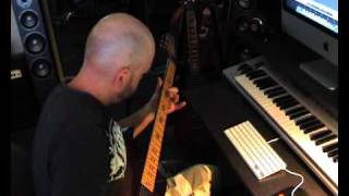 Paul Wardingham recording guest solo on "Aeon Displacement" - Universum