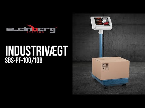 Produktvideo - Industrivægt - 100 kg / 0,01 kg - 40 x 30 cm - sammenklappelig - LED