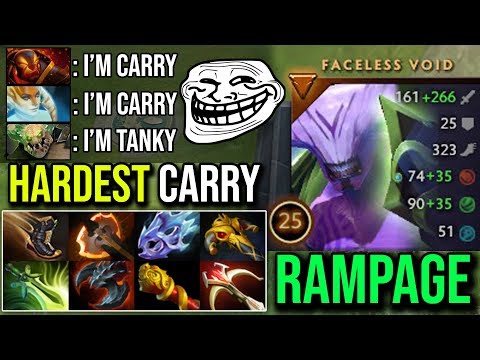 The Hardest Carry Build in 7.20e [Faceless Void] Crazy WTF Unlimited Bash RAMPAGE 23Kills Dota 2