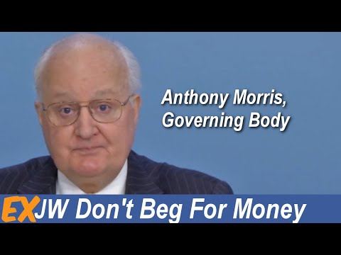 Anthony Morris JW Governing Body Don't Beg For Money