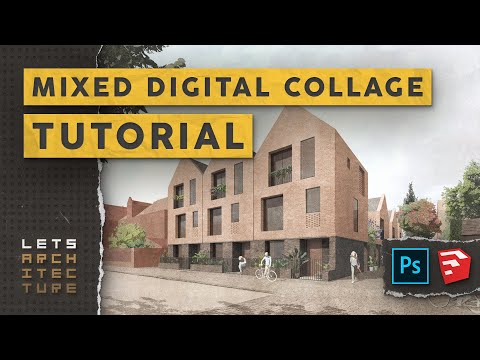 MIXED DIGITAL COLLAGE TUTORIAL | Architectural Photoshop presentation