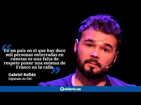 Rufián: "Resulta curioso que republicanos estén poniendo la estatua de Franco en Barcelona"