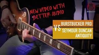 Video thumbnail for Gibson Les Paul Standard. Burstbucker Pro vs Seymour Duncan Antiquities. Humbucker comparison. by GUITARS & GIZMOS