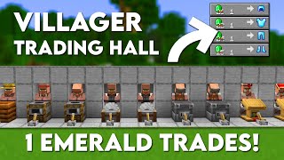 Minecraft 1.20 Easy VILLAGER Trading Hall - ALL TRADES 1 EMERALD!