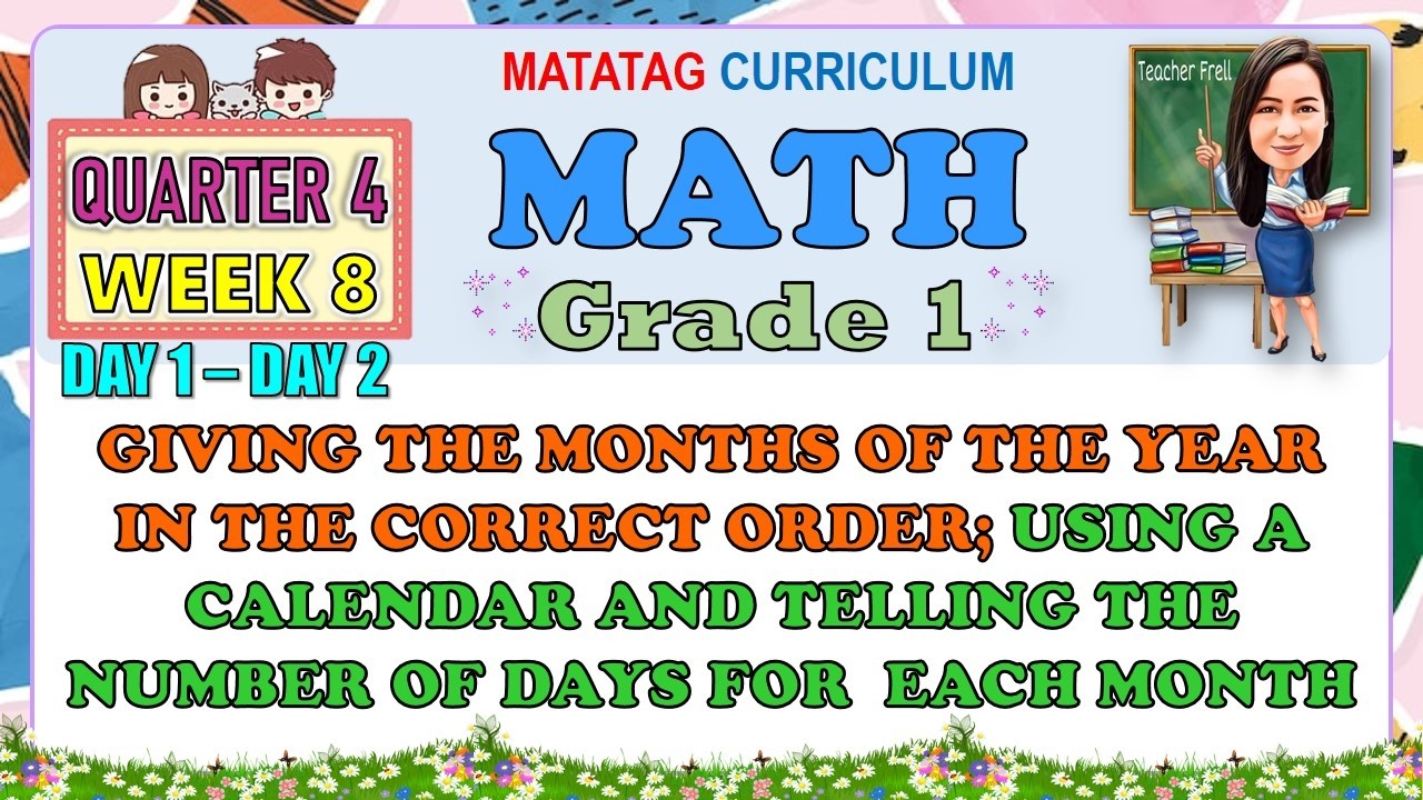 MATH 1 QUARTER 4 WEEK 8 DAY 1-2 | GIVING THE MONTHS OF THE YEAR IN THE CORRECT ORDER | MATATAG