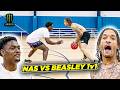 Nas Vs Michael Beasley CRAZY 1v1 Breaks Out Day In The Life W Nas In Tampa