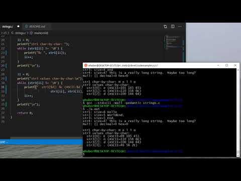 Introduction to C-style Strings (strings.c)