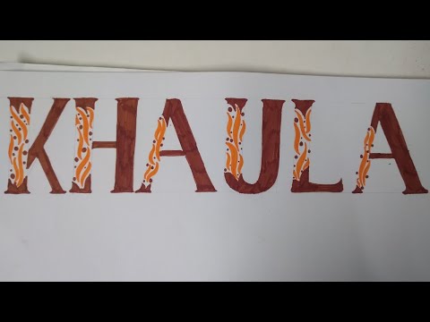 Khaula name calligraphy || How to create Khaula name. #khaula