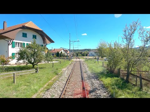 ★ 4K 🇨🇭 Kerzers - Lyss cab ride, Switzerland [09.2022] Führerstandsmitfahrt