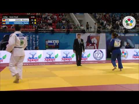 Mareen KRAEH (GER) Vs Romy TARANGUL (GER) - Judo Grand Prix Ulaanbaatar 2014 [-52kg]