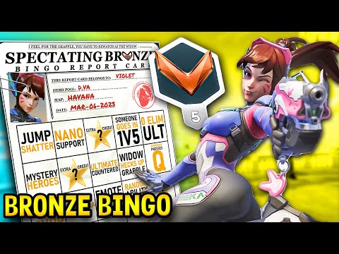 Overwatch 2 Bingo: Spectating BRONZE Support playing Dva!