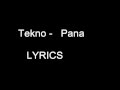 Tekno -  Pana  -  Lyrics