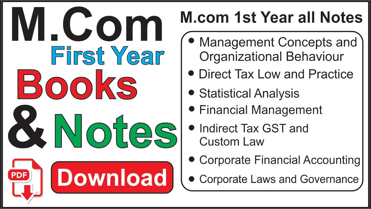 Download Mcom 1st Year Notes For all Subjects | Mcom 1st Year notes pdf | DreamTopper