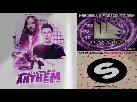 Hardwell Ft Steve Aoki vs MAKJ vs TJR - We Wanna Countdown Anthem (Hardwell Ultra 2018 Mashup)