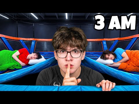 We Survived OVERNIGHT in a Trampoline Park!