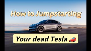Jump starting your a dead tesla when you run your battery down  #tesla #jumpstart