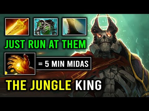 How to Fast Jungle Wraith King 5Min Midas Brutal Radiance Burn 1v5 Hard Carry Dota 2