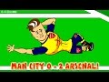 Santi Cazorla DANCE - MAN CITY vs ARSENAL FC 0-2 (Goals Highlights Giroud) Football Cartoon