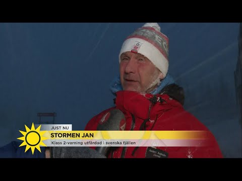 Klass 2-varning i svenska fjällen – "Ja, det blev lite väder i dag" - Nyhetsmorgon (TV4)