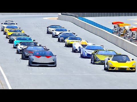Hennessey Venom F5 vs Lamborghini Hypercars - Laguna Seca