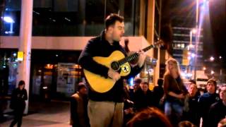 Jon McClure (Reverend And The Makers) new song "The Gun" Acoustic  outside The Guildhall Southampton