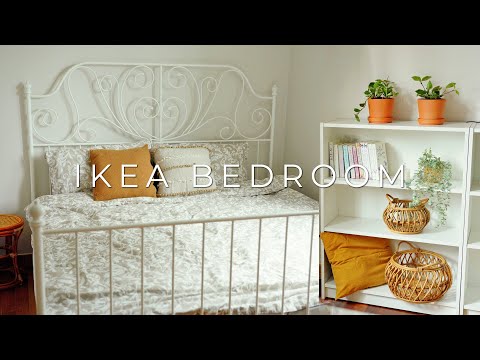 IKEA 로맨틱 침실꾸미기 🎀 작은 침실에 빌리 책장, 레이르비크 침대