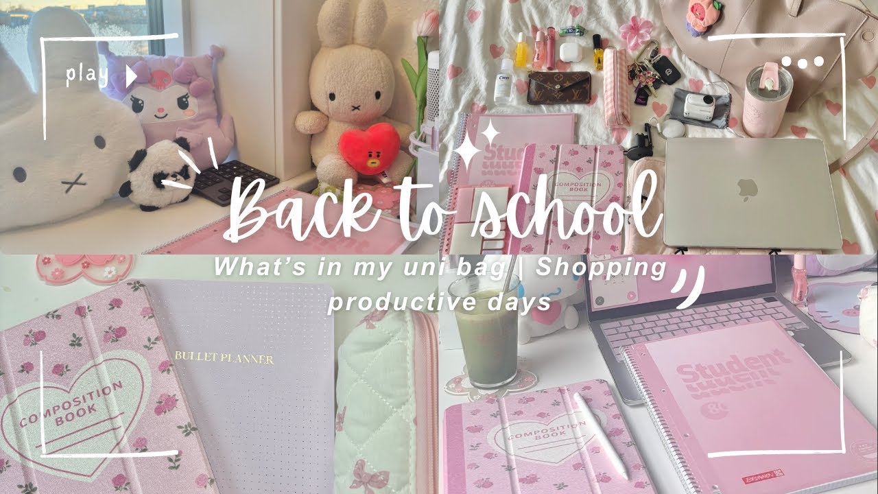 First day back to uni 🎓 Back to school | What's in my uni bag | Productive days | Slice of life 🎀🎧🫧