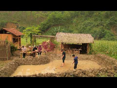 Building a Fish Pond with Bare Hands | Rural Village Life Ep.10