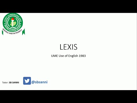Jamb (UTME) Past Questions with Answers 1983 | USE of English | Lexis