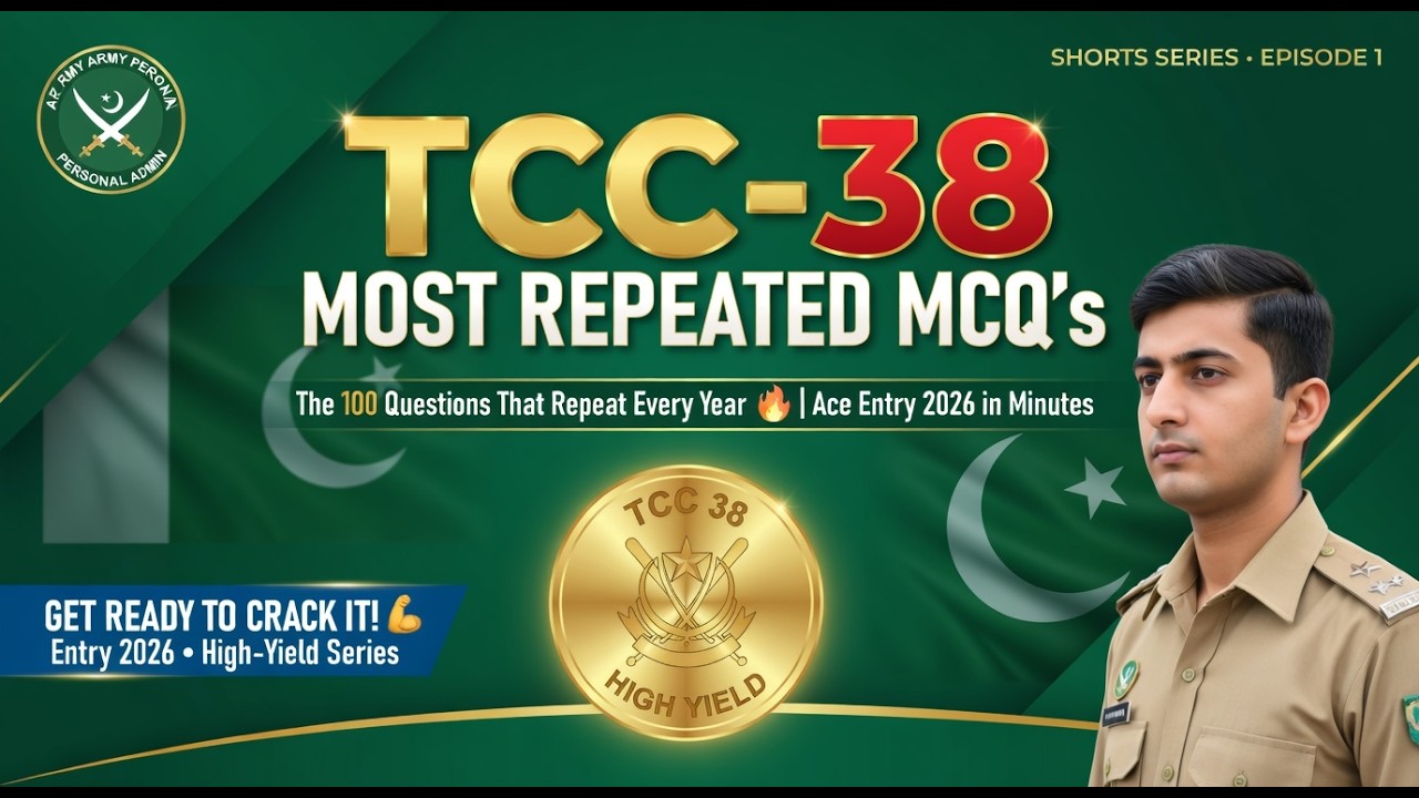 Technical Cadet Course TCC 38 – Most Repeated MCQS (Solved) , TCC Initial Test Preparation