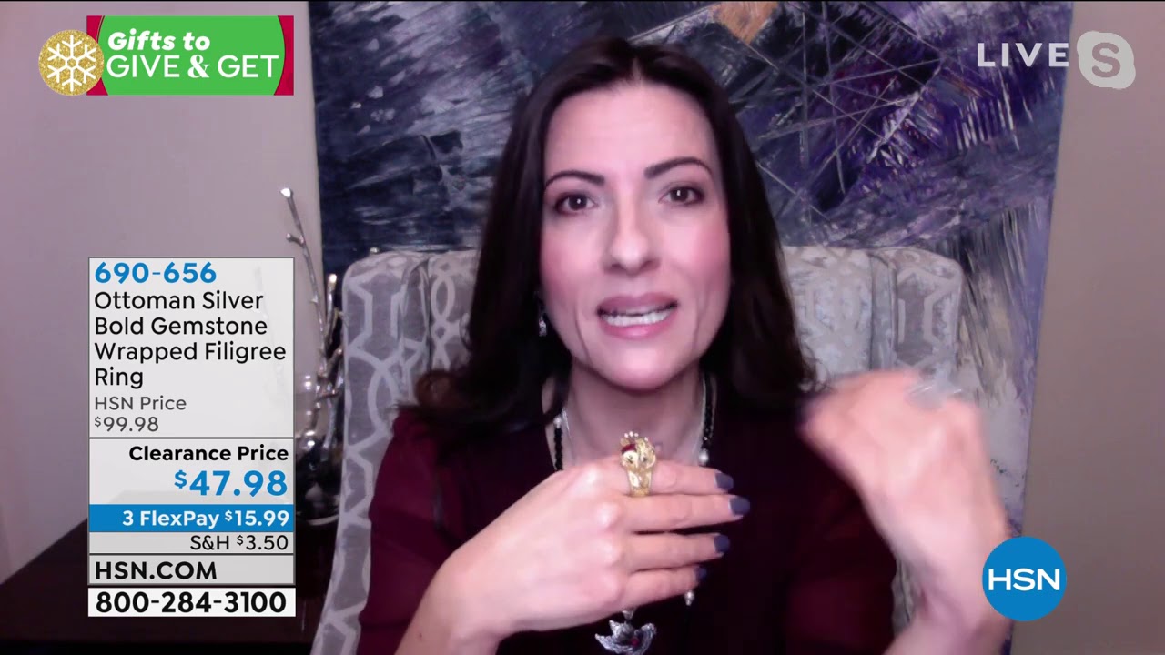 Ottoman Silver Bold Gemstone Wrapped Filigree Ring