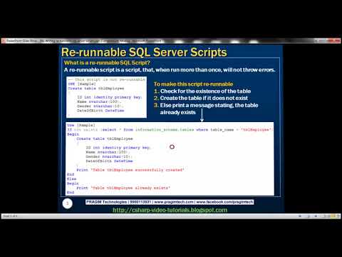Part 66 Writing re runnable sql server scripts