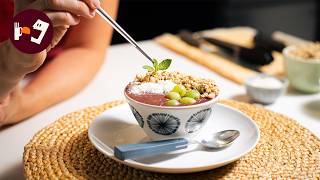 Desayuno SALUDABLE en 5 MINUTOS: Receta de AÇAÍ BOWL súper cremosa, rápida y FÁCIL