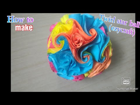 Twirl star ball How to make a paper ball of starfish/star rose - EzyCraft | CHRISTMAS SPECIAL