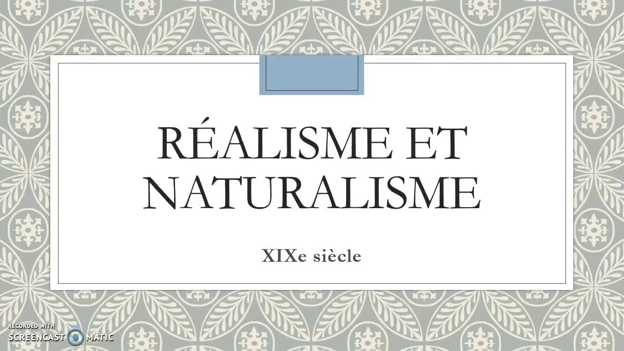 Réalisme et naturalisme en littérature