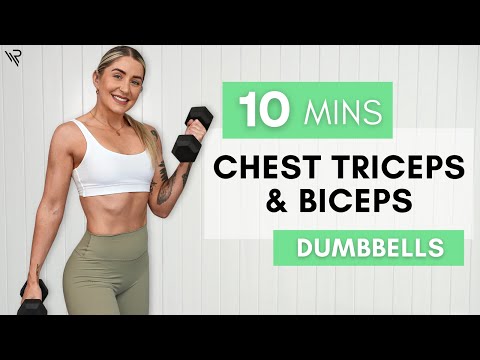 10 Minute Dumbbell Workout For Chest, Triceps, And Biceps (no Push-ups)
