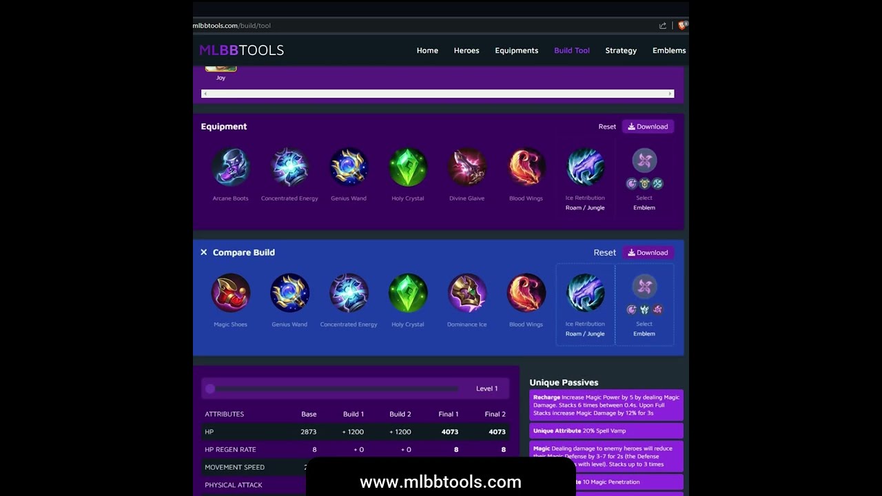 MLBBTools.com build tool