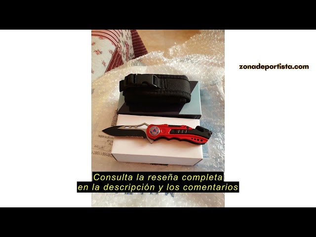 Vídeo relacionado con Albainox 19626GR1015 - Navaja Roja Seguridad Proteccion Civil, Mango de Aluminio, Hoja con Sierra de 6.5 cm, Incluye Punta Rompevidrio y Cutter Cinturón, Funda de Nylon, Unisex Adulto, Multicolor